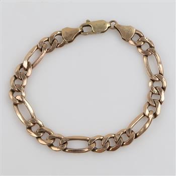 10kt Gold Hollow Figaro Link Bracelet