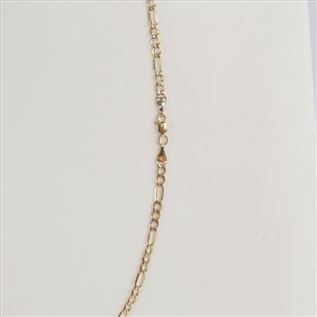 10kt Gold Hollow Figaro Link Necklace