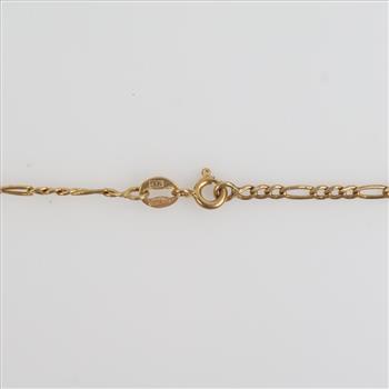 10kt Gold Hollow Figaro Link Necklace