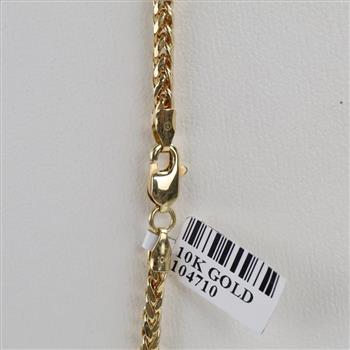 10kt Gold Hollow Foxtail Chain Necklace
