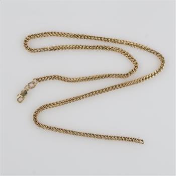 10kt Gold Hollow Foxtail Link Necklace