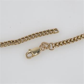 10kt Gold Hollow Foxtail Link Necklace