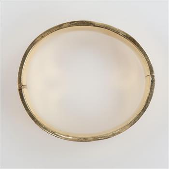 10kt Gold Hollow Hinged Bangle