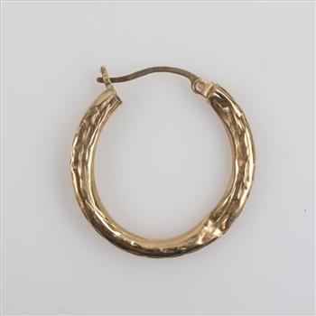 10kt Gold Hollow Hoop