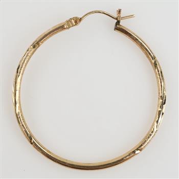 10kt Gold Hollow Hoop Earring