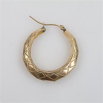 10kt Gold Hollow Hoop Earring