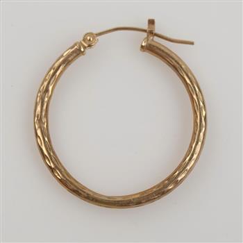 10kt Gold Hollow Hoop Earring