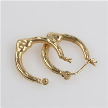 10kt Gold Hollow Hoop Earrings