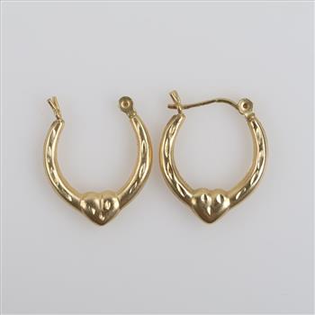 10kt Gold Hollow Hoop Earrings