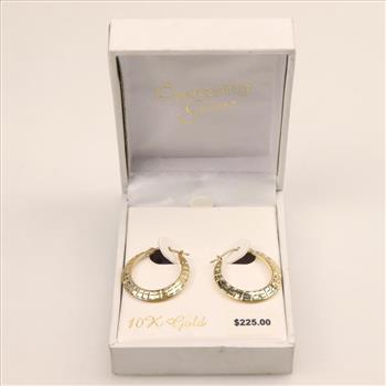 10kt Gold Hollow Hoop Earrings