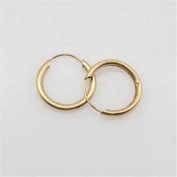 10kt Gold Hollow Hoop Earrings