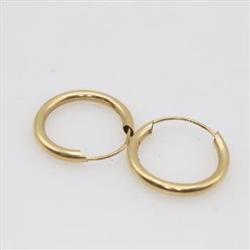10kt Gold Hollow Hoop Earrings