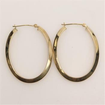 10kt Gold Hollow Hoop Earrings