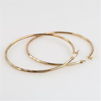 10kt Gold Hollow Hoop Earrings