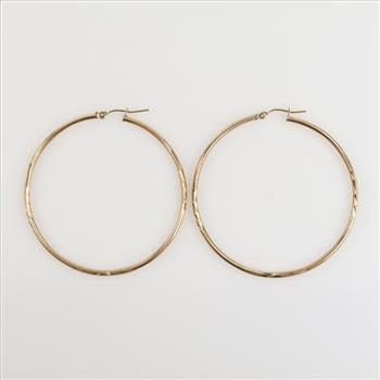 10kt Gold Hollow Hoop Earrings