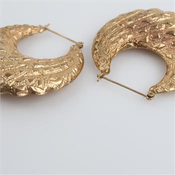 10kt Gold Hollow Hoop Earrings