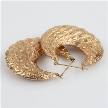 10kt Gold Hollow Hoop Earrings