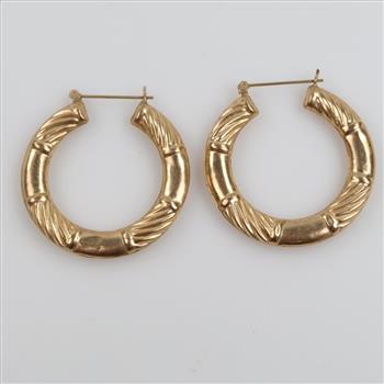 10kt Gold Hollow Hoop Earrings