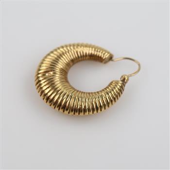10kt Gold Hollow Hoop Single Earring