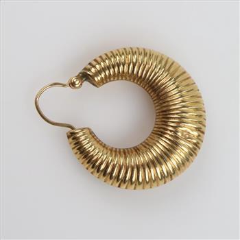 10kt Gold Hollow Hoop Single Earring