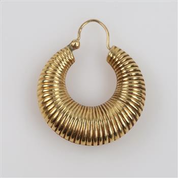 10kt Gold Hollow Hoop Single Earring