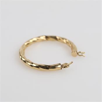 10kt Gold Hollow Hoop Single Earring