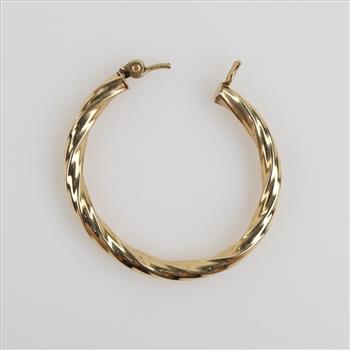 10kt Gold Hollow Hoop Single Earring