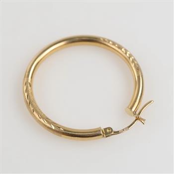 10kt Gold Hollow Hoop Single Earring