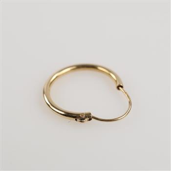10kt Gold Hollow Hoop Single Earring