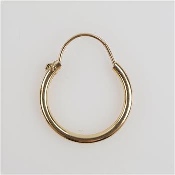 10kt Gold Hollow Hoop Single Earring