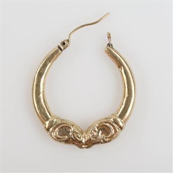 10kt Gold Hollow Hoop Single Earring