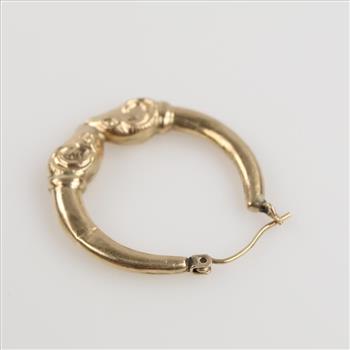 10kt Gold Hollow Hoop Single Earring