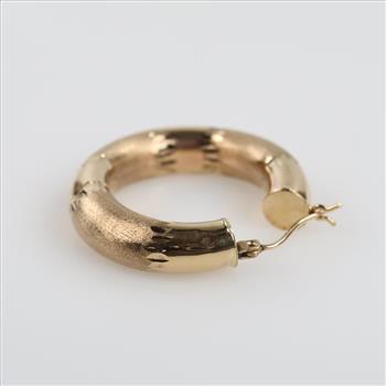 10kt Gold Hollow Hoop Single Earring