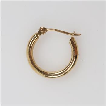 10kt Gold Hollow Huggie Hoop Earring