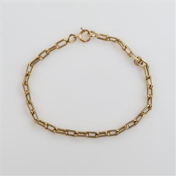 10kt Gold Hollow Link Bracelet