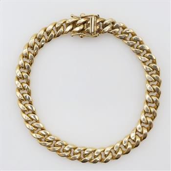 10kt Gold Hollow Link Bracelet
