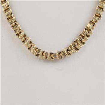 10kt Gold Hollow Link Necklace