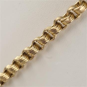 10kt Gold Hollow Link Necklace