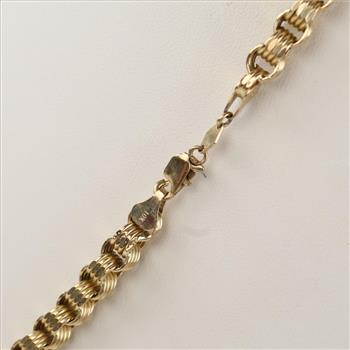 10kt Gold Hollow Link Necklace