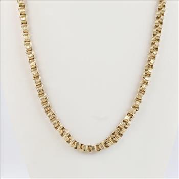 10kt Gold Hollow Link Necklace
