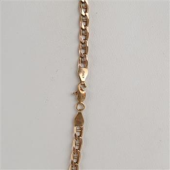10kt Gold Hollow Mariner Chain Necklace