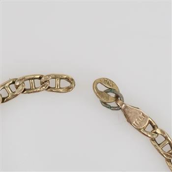 10kt Gold Hollow Mariner Link Bracelet