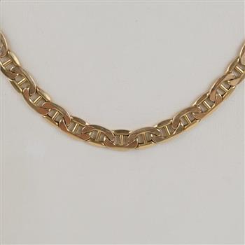 10kt Gold Hollow Mariner Link Necklace