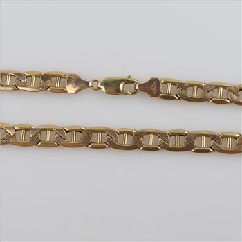 10kt Gold Hollow Mariner Link Necklace