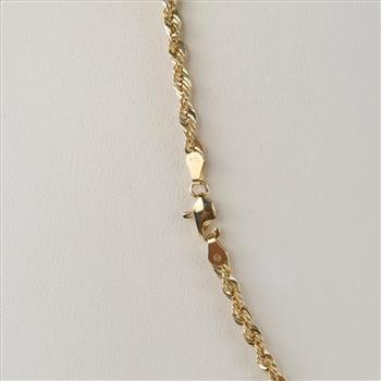 10kt Gold Hollow Rope Chain Necklace