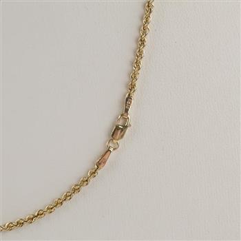 10kt Gold Hollow Rope Chain Necklace
