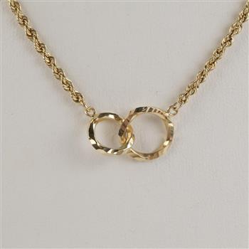 10kt Gold Hollow Rope Chain Necklace