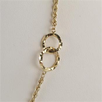 10kt Gold Hollow Rope Chain Necklace
