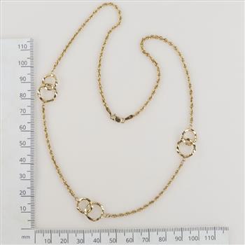 10kt Gold Hollow Rope Chain Necklace
