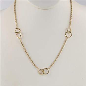10kt Gold Hollow Rope Chain Necklace